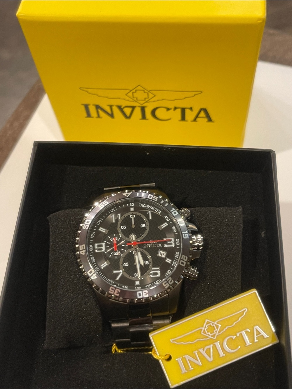 Invicta Men’s Black Stainless Steel Chronograph Watch 69808
